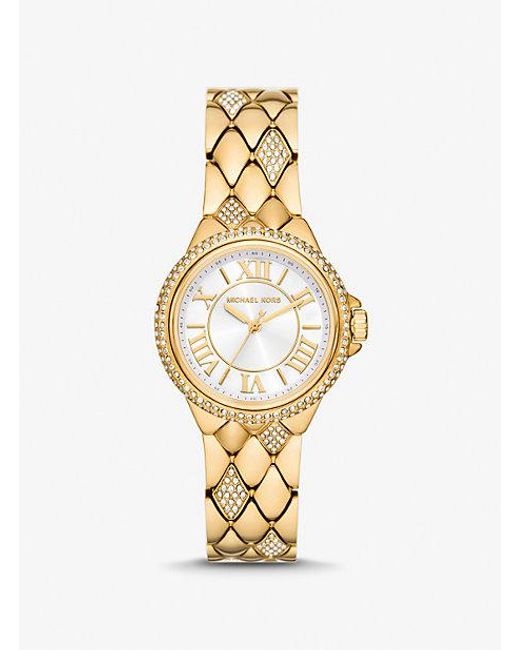 Michael Kors Metallic Mini Camille Pavé Gold-tone Watch