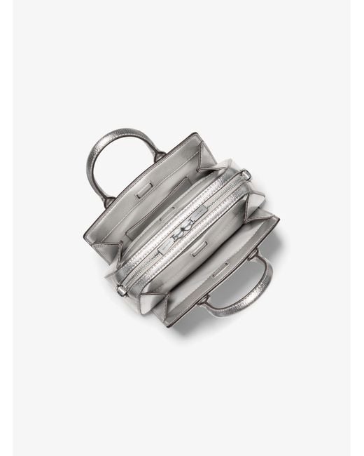MICHAEL Michael Kors Gray Mk Laila Extra-Small Metallic Leather Crossbody Bag