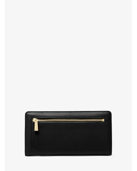 MICHAEL Michael Kors Black Mk Bryant Large Pebbled Leather Snap-Front Wallet