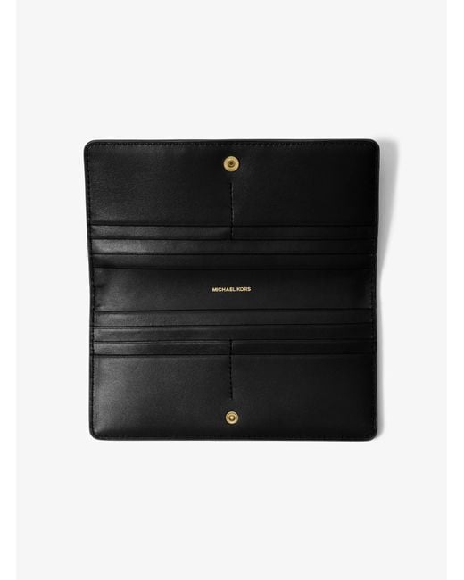 MICHAEL Michael Kors Black Mk Bryant Large Pebbled Leather Snap-Front Wallet