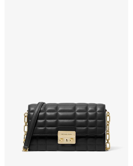 MICHAEL Michael Kors Black Tribeca Small Leather Wallet On Chain Bag