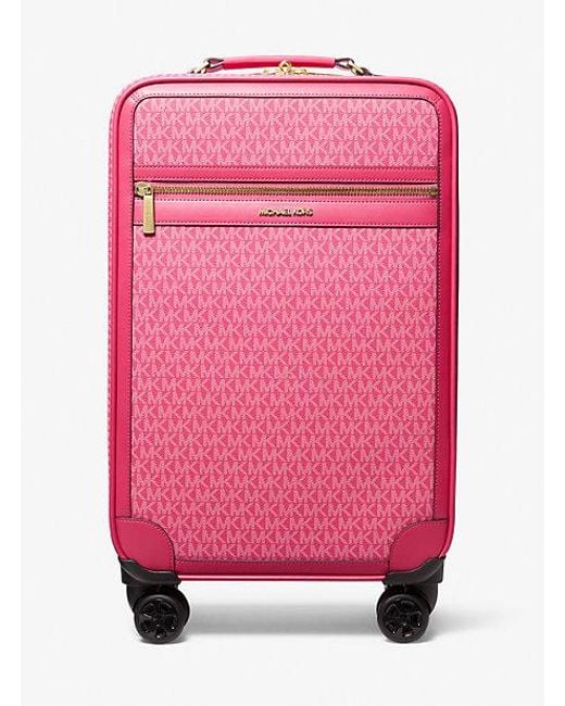 Michael Kors Pink Jet Set Travel Small Signature Logo Suitcase