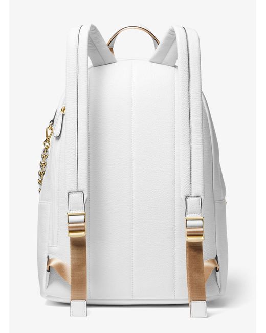 Michael Kors Slater Large Pebbled Leather Backpack in White  display picture 2