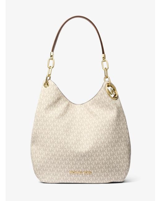 MICHAEL Michael Kors White Mk Lillie Large Logo Shoulder Bag