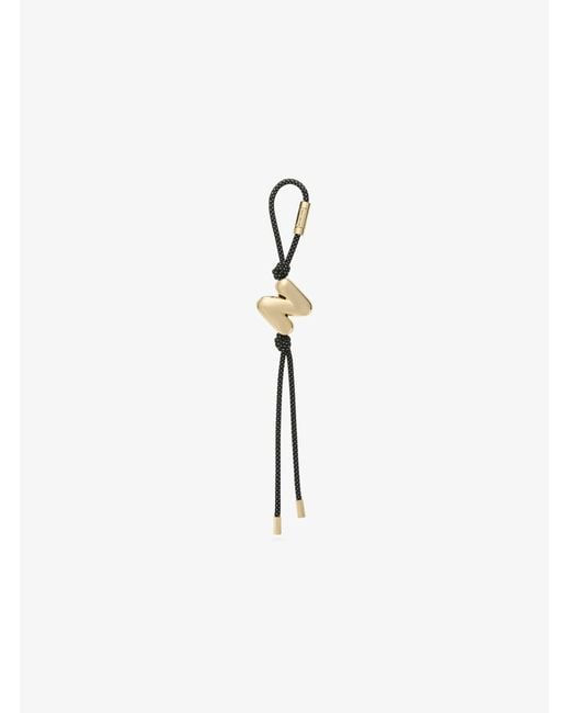 MICHAEL Michael Kors White Mk Initial-Tone And Speckled Cord Bag Charm