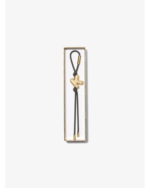 MICHAEL Michael Kors White Mk Initial-Tone And Speckled Cord Bag Charm