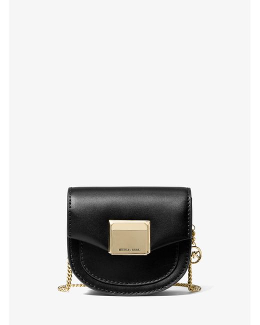 Michael Kors Lita Extrasmall Leather Crossbody Bag in Black Lyst UK