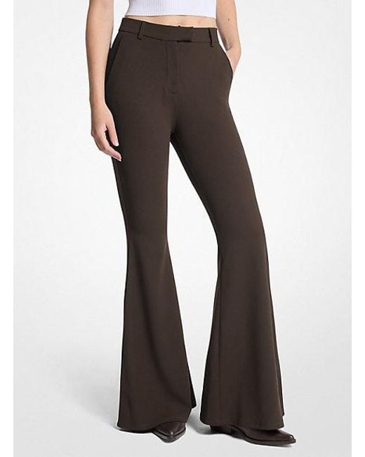 MICHAEL Michael Kors Brown Stretch Crepe Flared Pant