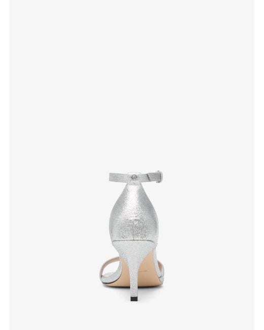 MICHAEL Michael Kors White Mk Jaida Metallic Leather Sandal