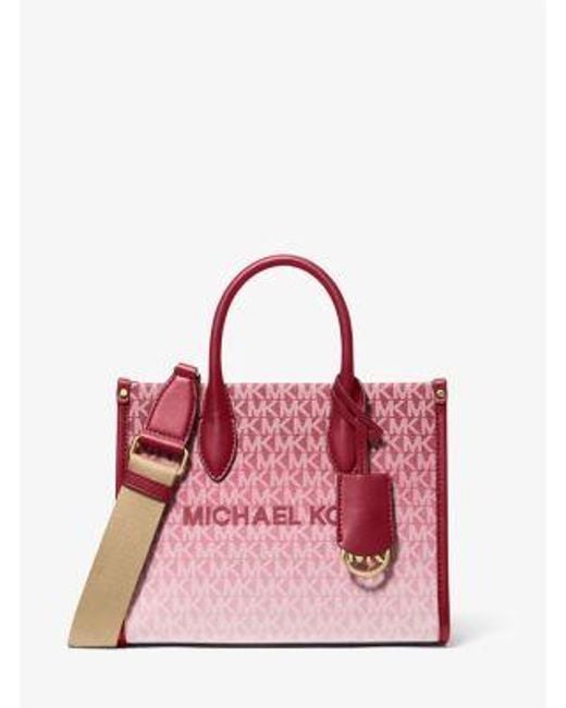 Michael Kors Pink Mirella Small Ombré Signature Logo Convertible Crossbody Bag