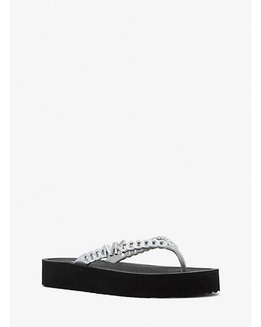 Michael Kors White Zaza Platform Flip Flop