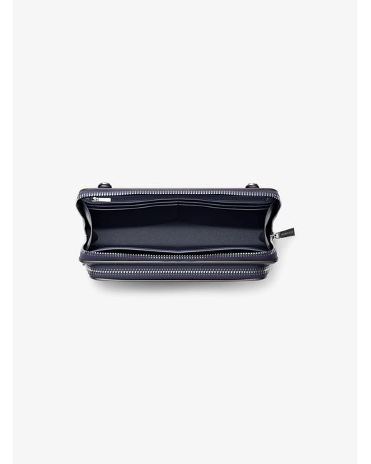 MICHAEL Michael Kors Blue Mk Jet Set Large Pebbled Leather Crossbody Bag