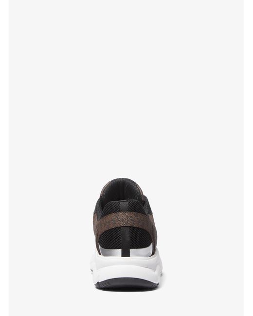 MICHAEL Michael Kors White Mk Sami Mixed-Media Trainer
