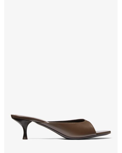 Michael Kors White Mk Arianna Leather Mule