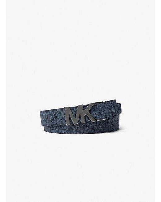 Michael Kors Blue 4-in-1 Signature Logo Belt Box Set for men