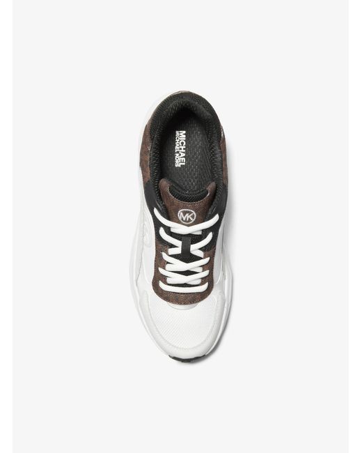 MICHAEL Michael Kors White Mk Sami Mixed-Media Trainer