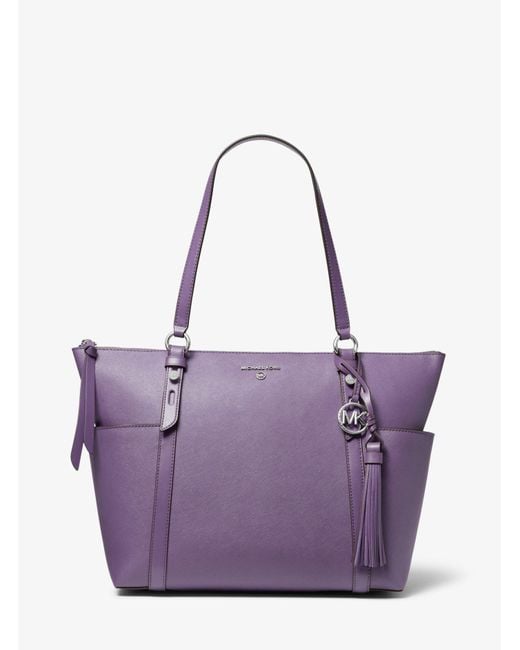 MICHAEL Michael Kors Sullivan Large Saffiano Leather Top-zip Tote Bag in  Purple