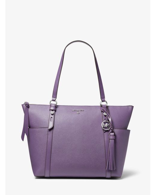 MICHAEL Michael Kors Sullivan Large Saffiano Leather Top-zip Tote Bag in  Purple