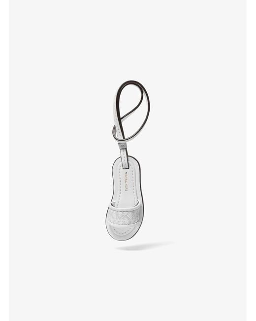 MICHAEL Michael Kors White Mk Signature Logo Slide Bag Charm