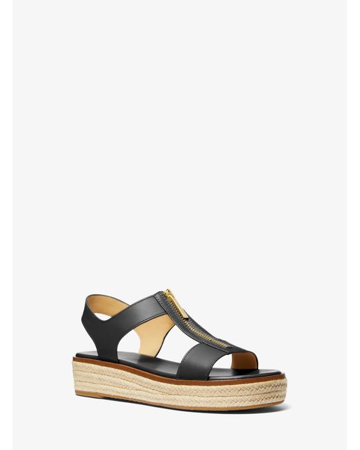 MICHAEL Michael Kors White Mk Berkley Leather Espadrille Sandal