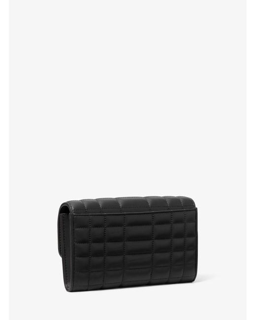 Michael Kors Black Tribeca Large Leather Convertible Crossbody Bag