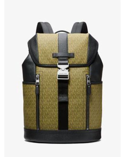 Michael Kors Green Hudson Signature Logo Aviator Backpack for men