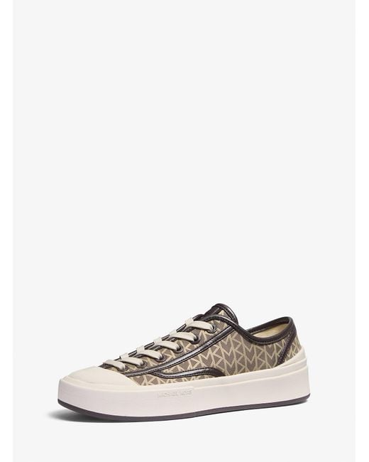 Michael Kors White Jude Mk2000 Logo Jacquard Trainers