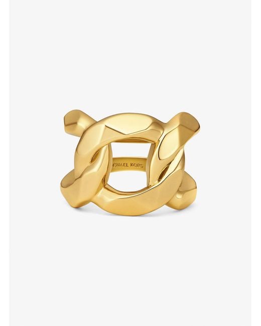 Michael Kors Metallic Mk Precious Metal-Plated Brass Curb-Link Ring