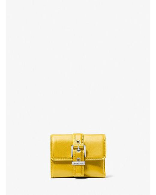 Michael Kors Yellow Colby Small Leather Tri-fold Wallet