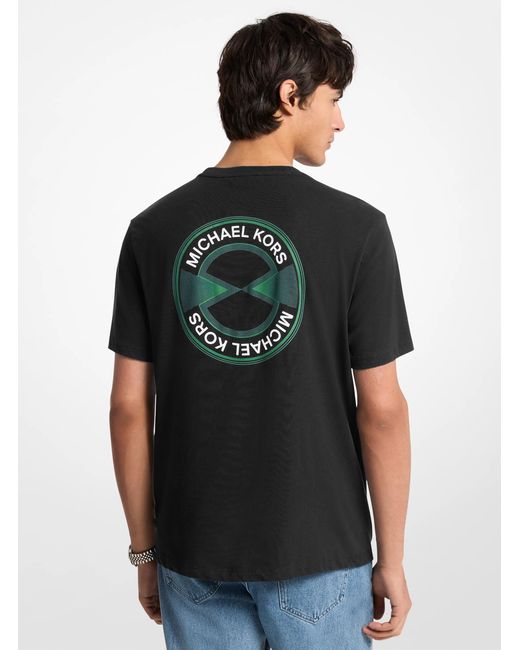 Michael Kors Black Mk Graphic Logo Cotton T-Shirt for men
