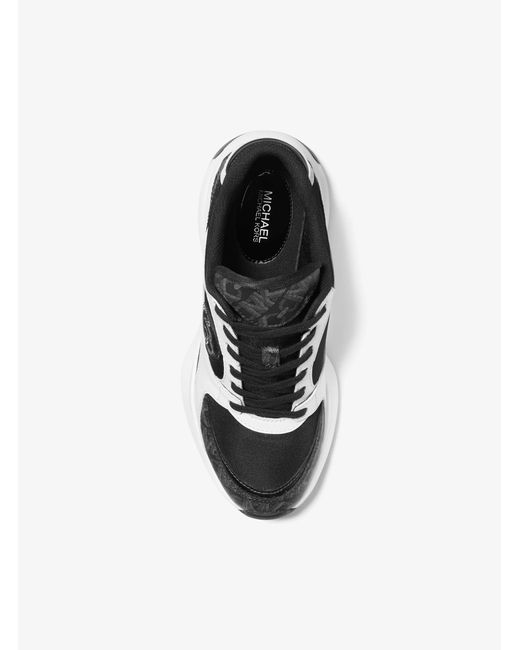 MICHAEL Michael Kors White Zuma Empire Signature Logo And Mesh Trainer