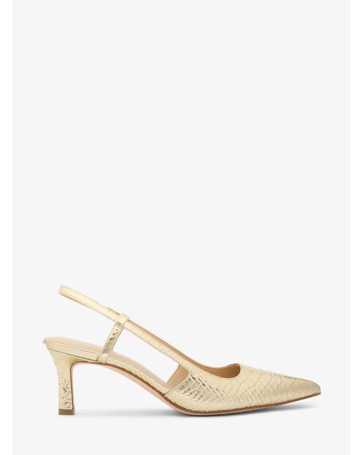 MICHAEL Michael Kors Natural Mk Alora Metallic Snake Embossed Leather Slingback Pump