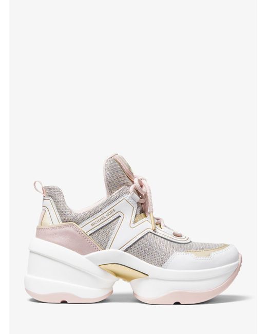 olympia glitter and leather trainer