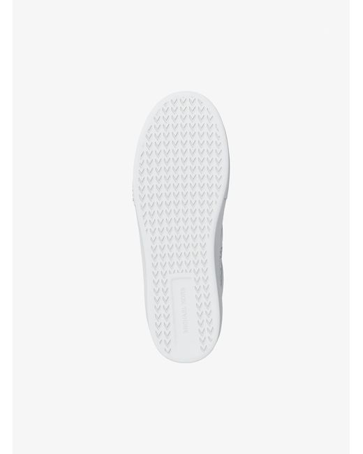 Michael Kors White Mk Dane Leather And Signature Logo Trainer for men