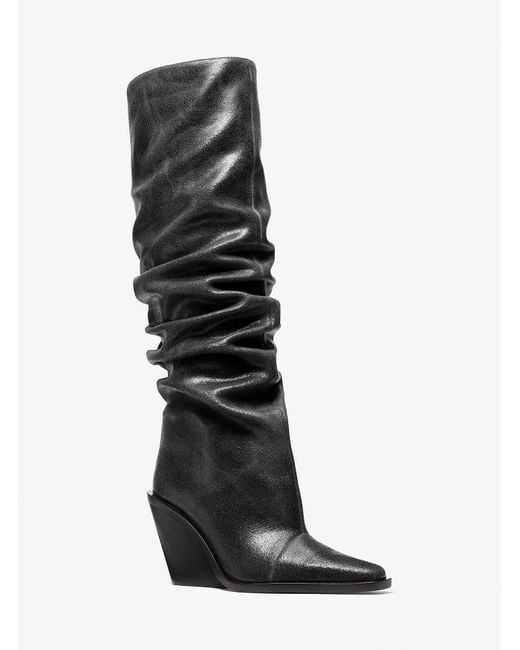 Mk Botte Souple Noemie En Cuir Délavé MICHAEL Michael Kors en coloris Black