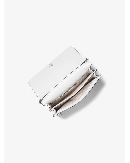 Michael Kors Outlet White Mk Daniela Large Signature Logo Crossbody Bag