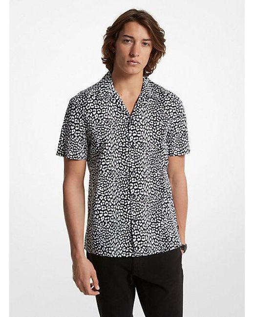 Michael Kors Gray Cotton Camp Shirt for men