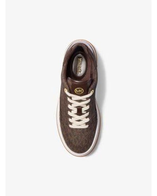Michael Kors White Hayes Signature Logo Platform Sneaker