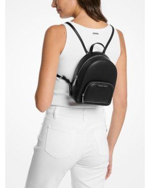 Michael Kors Black Jaycee Extra-Small Pebbled Leather Convertible Backpack