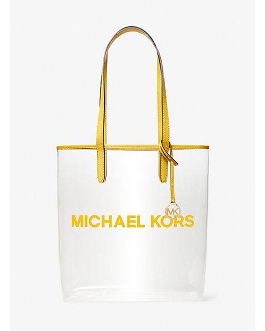 Michael Kors Metallic The Michael Large Clear Vinyl Tote Bag