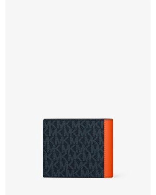 Michael Kors White Cooper Signature Logo Billfold Wallet With Passcase for men