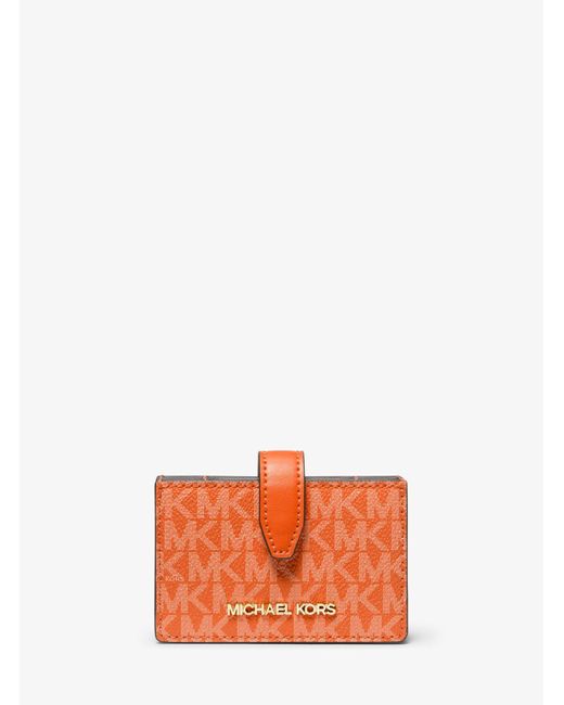 Michael Kors Jet Set Medium Logo Accordion Card Case in Orange Lyst