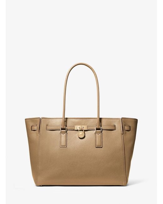 Michael Kors Natural Mk Hamilton Moderne Large Leather Tote Bag