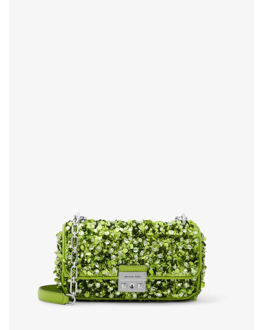 Michael Kors Green Limited-edition Tribeca Small Hand-embellished Shoulder Bag