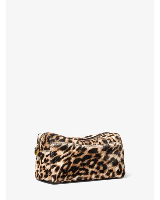 MICHAEL Michael Kors Brown Mk Bryant Small Leopard Print Calf Hair Convertible Crossbody Bag