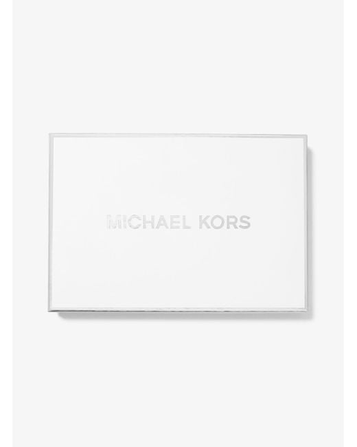 Cartera pequeña de piel acolchada MICHAEL Michael Kors de color White
