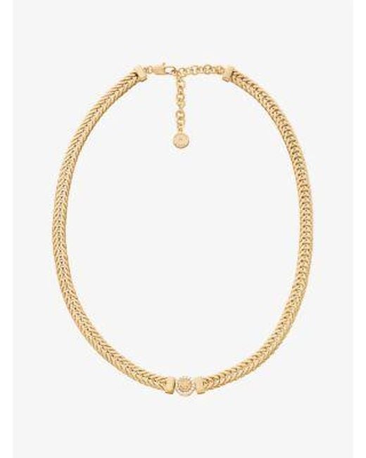 Michael Kors White Pavé Logo Foxtail Chain Necklace