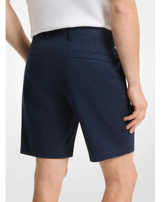 Michael Kors Blue Mk Stretch Cotton Shorts for men