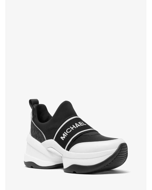 Michael Kors Outlet White Mk Olympia Scuba Slip-On Trainer