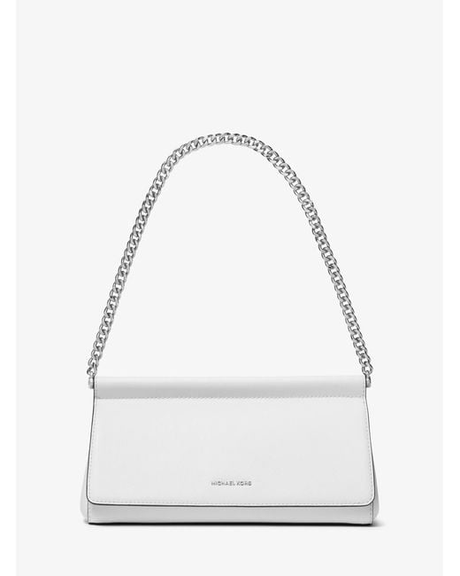 MICHAEL Michael Kors White Mk Carmine Medium Leather Pochette